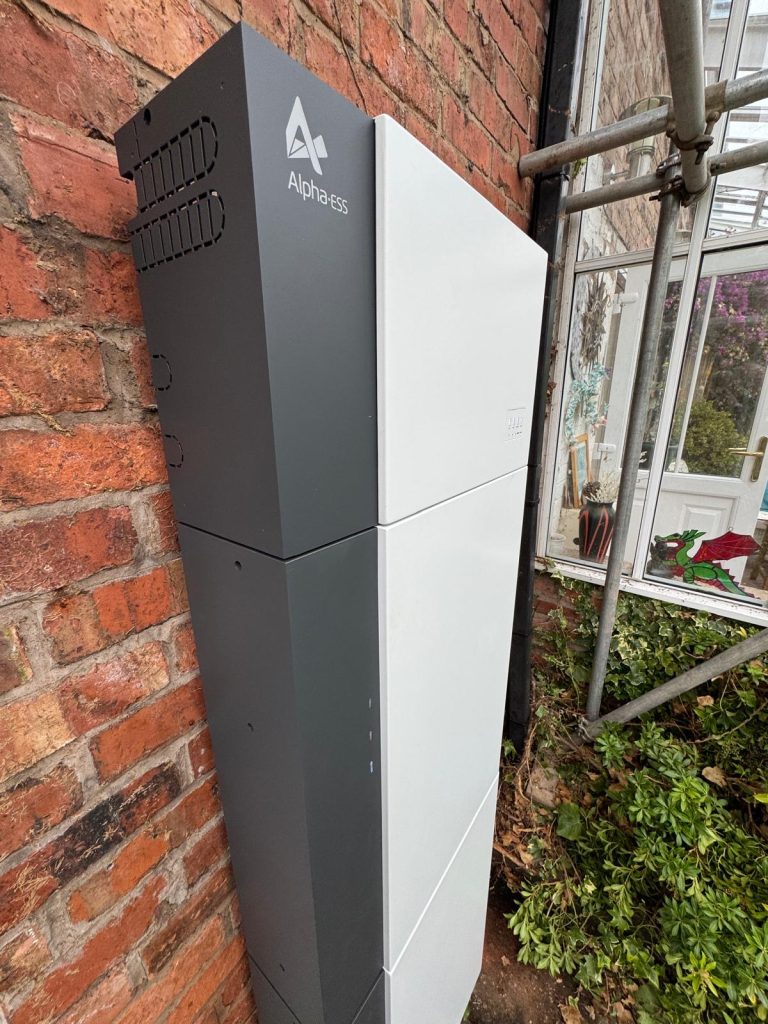 Battery storage unit on wall