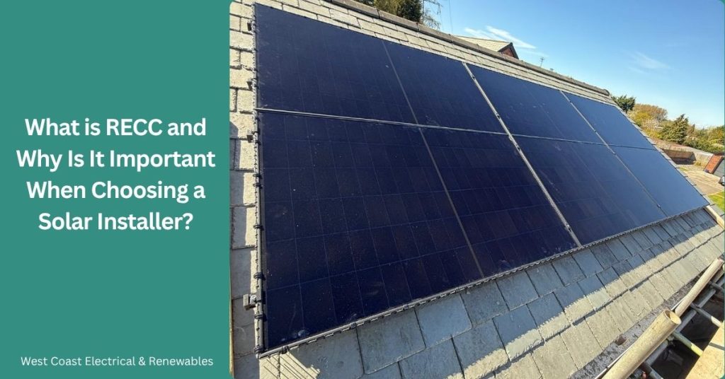 Solar panel installation representing RECC-accredited renewable energy work