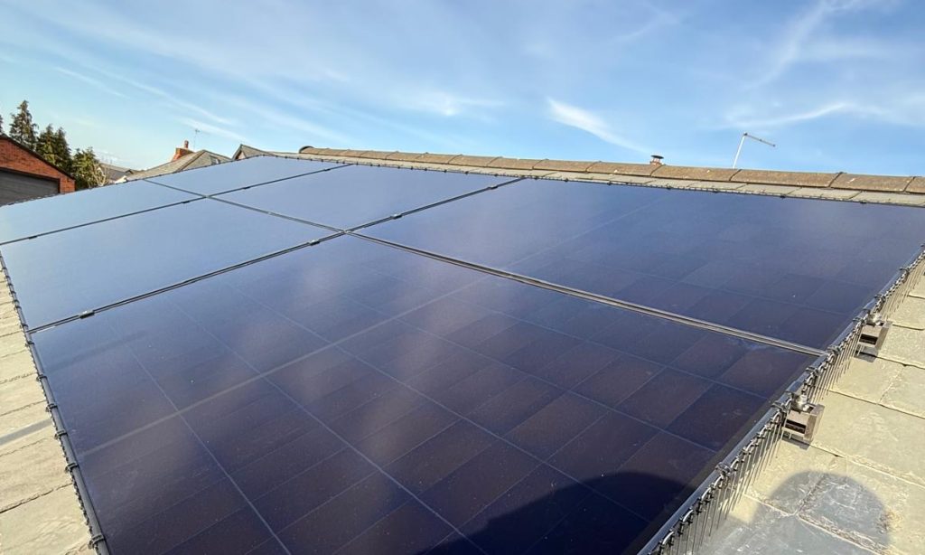Roof-mounted solar panels installed by MCS certified engineers at West Coast Electrical