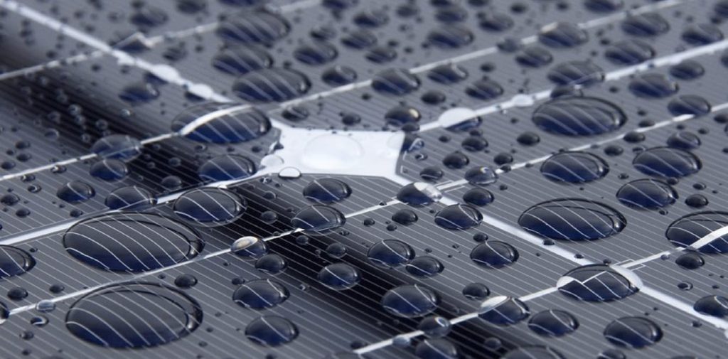 rain on solar panel