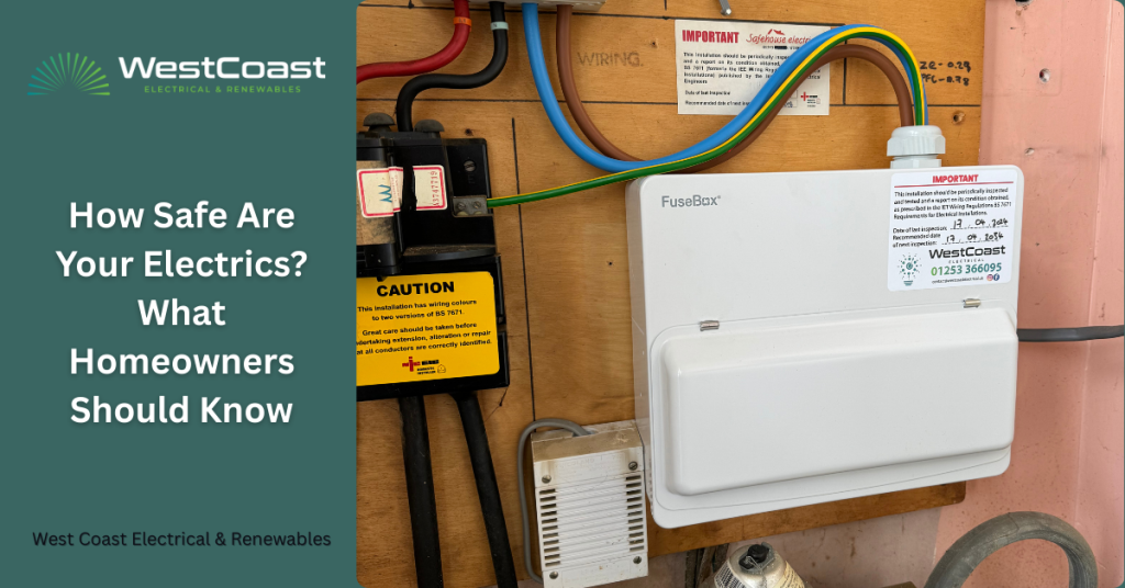 how safe are your electrics, fusebox fitted by west coast electrical & renewables