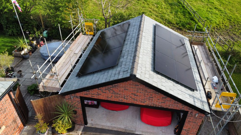 solar panels on garage