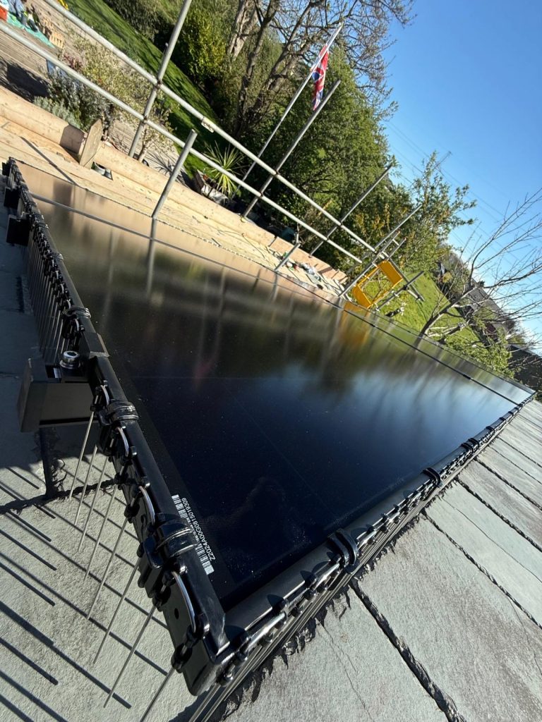 solar panels with bird mesh